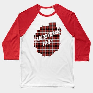 Red Plaid Adirondack Park w/ Text Baseball T-Shirt